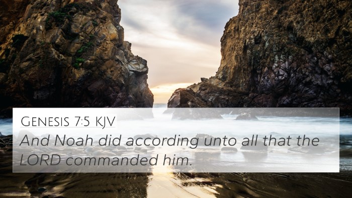 Genesis 7:5 KJV Bible Verse Image