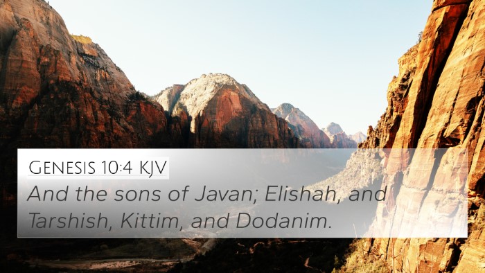 Genesis 10:4 KJV Bible Verse Image
