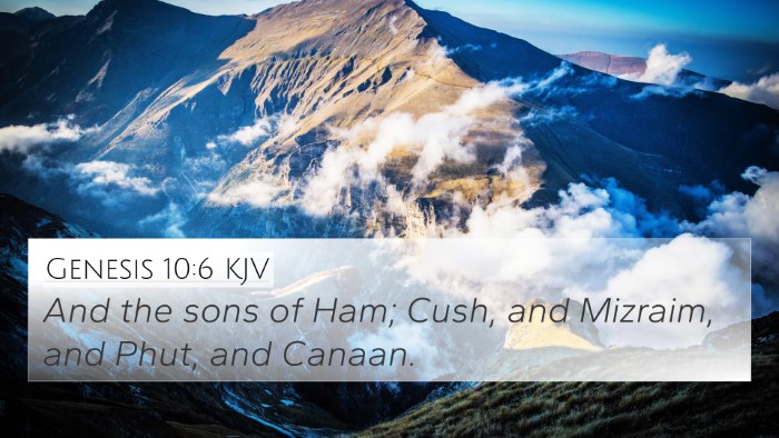 Genesis 10:6 KJV Bible Verse Image