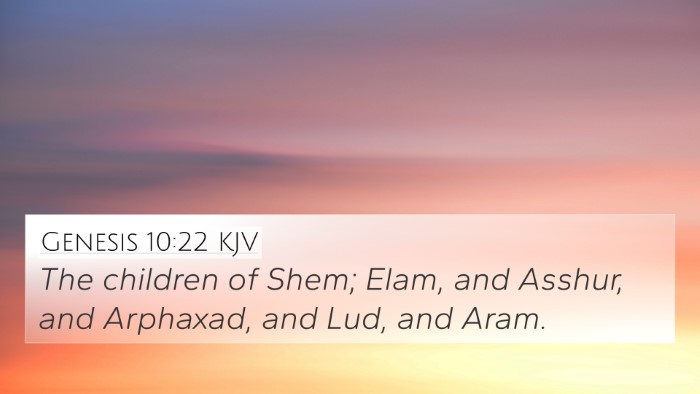 Genesis 10:22 KJV Bible Verse Image