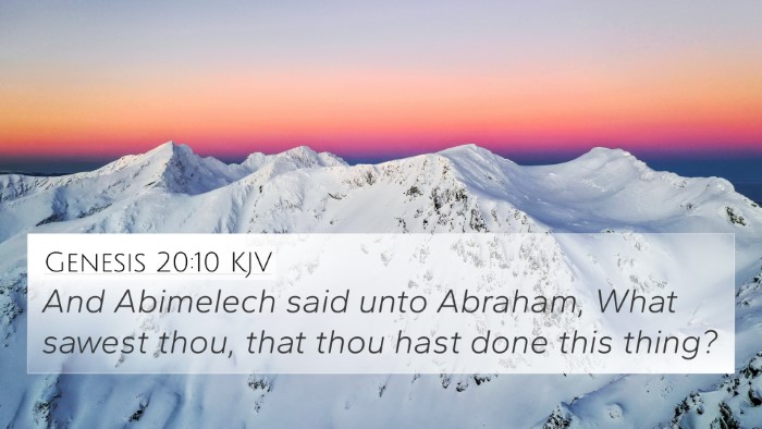 Genesis 20:10 KJV Bible Verse Image