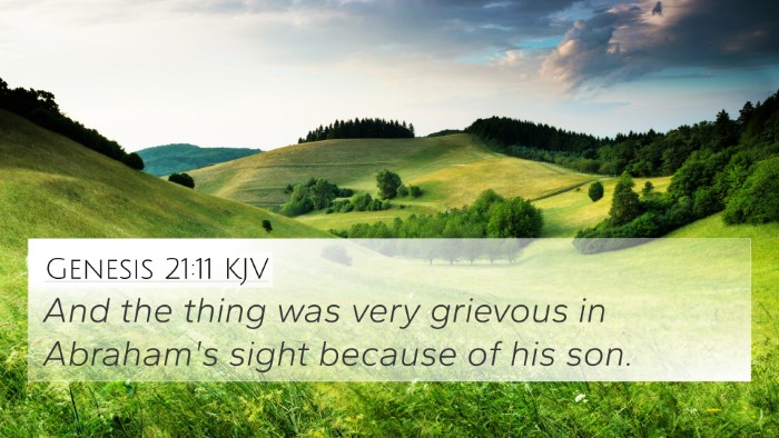 Genesis 21:11 KJV Bible Verse Image