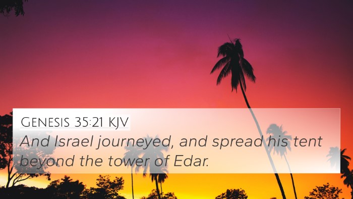 Genesis 35:21 KJV Bible Verse Image