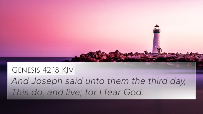 Genesis 42:18 KJV Bible Verse Image