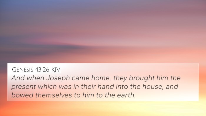 Genesis 43:26 KJV Bible Verse Image