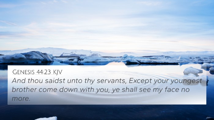 Genesis 44:23 KJV Bible Verse Image