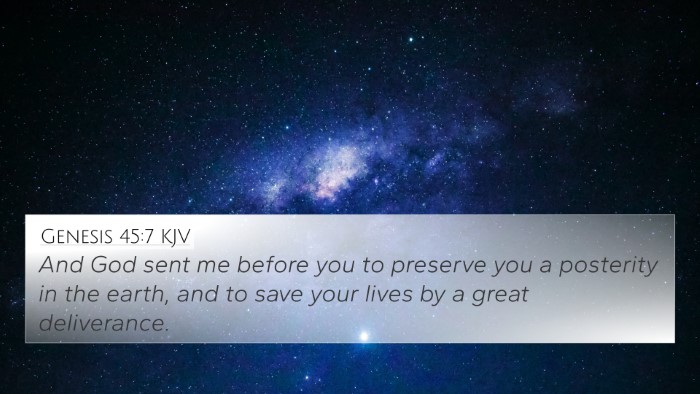 Genesis 45:7 KJV Bible Verse Image