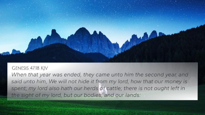 Genesis 47:18 Explained