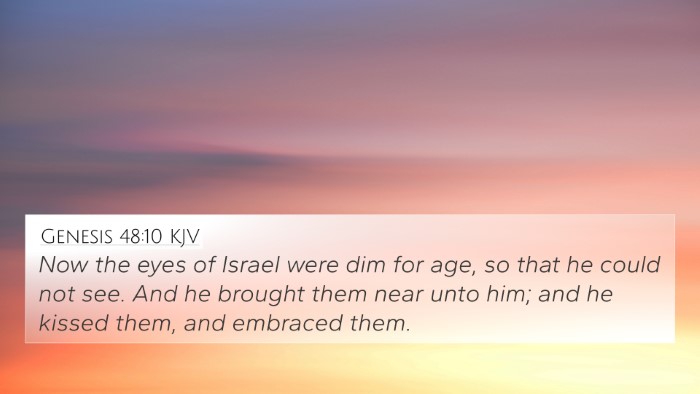 Genesis 48:10 KJV Bible Verse Image