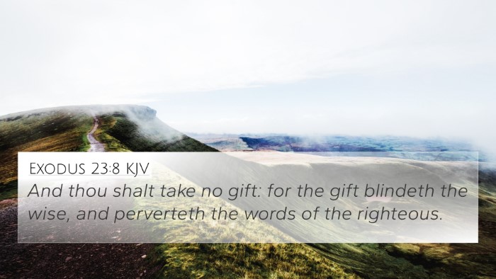 Exodus 23:8 KJV Bible Verse Image