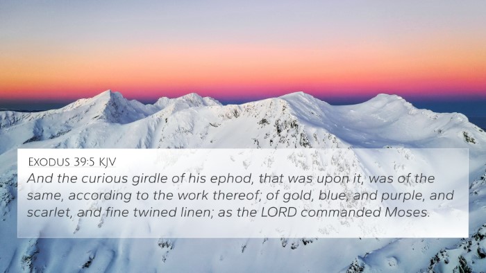 Exodus 39:5 KJV Bible Verse Image