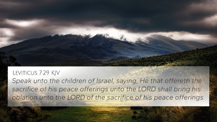 Leviticus 7:29 KJV Bible Verse Image