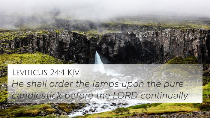 Leviticus 24:4 KJV Bible Verse Image