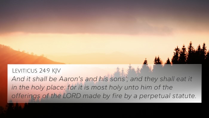 Leviticus 24:9 KJV Bible Verse Image