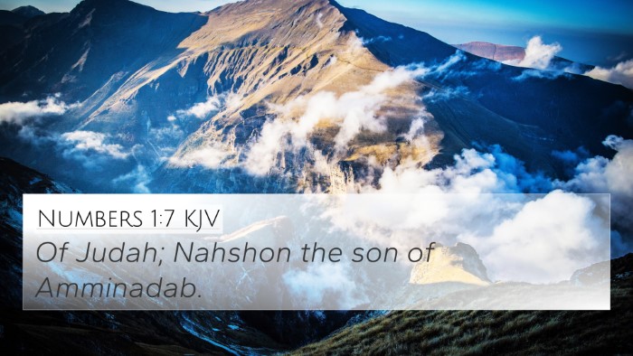 Numbers 1:7 KJV Bible Verse Image