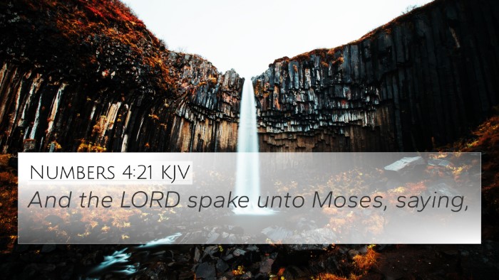 Numbers 4:21 KJV Bible Verse Image