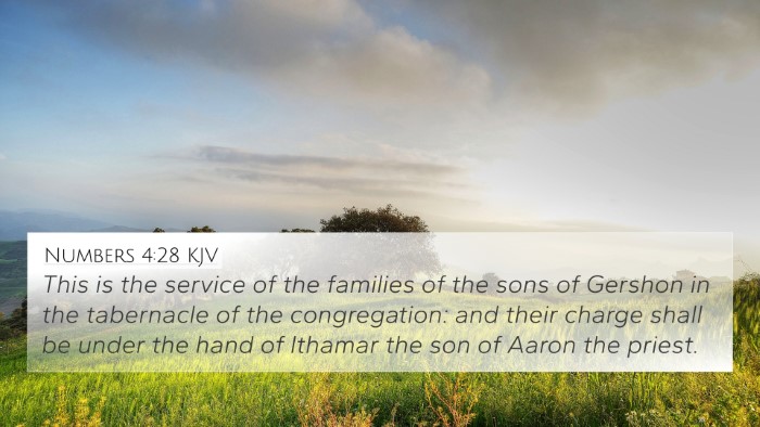 Numbers 4:28 KJV Bible Verse Image