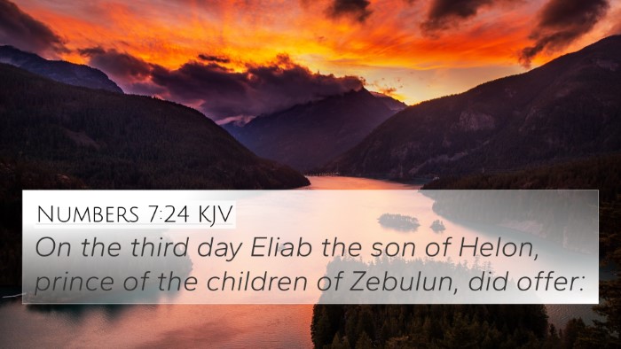 Numbers 7:24 KJV Bible Verse Image