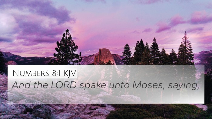 Numbers 8:1 KJV Bible Verse Image