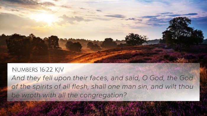 Numbers 16:22 KJV Bible Verse Image