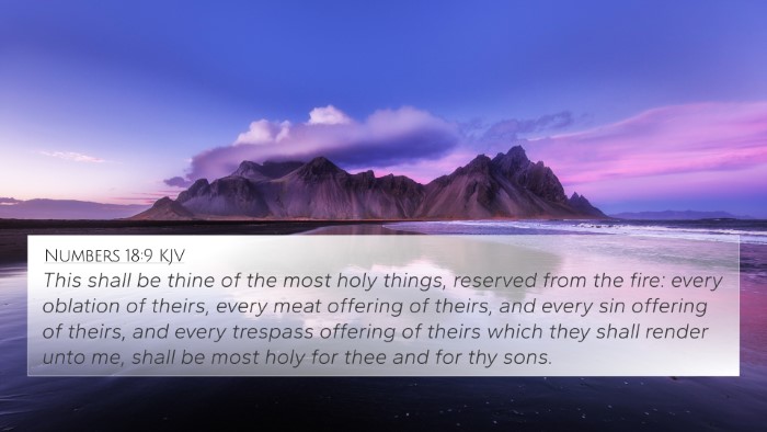 Numbers 18:9 KJV Bible Verse Image