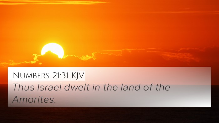Numbers 21:31 KJV Bible Verse Image