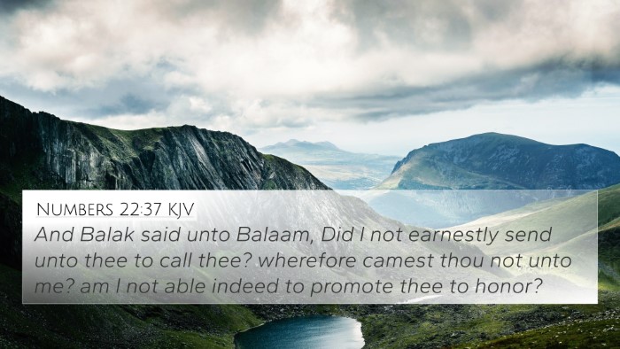 Numbers 22:37 KJV Bible Verse Image