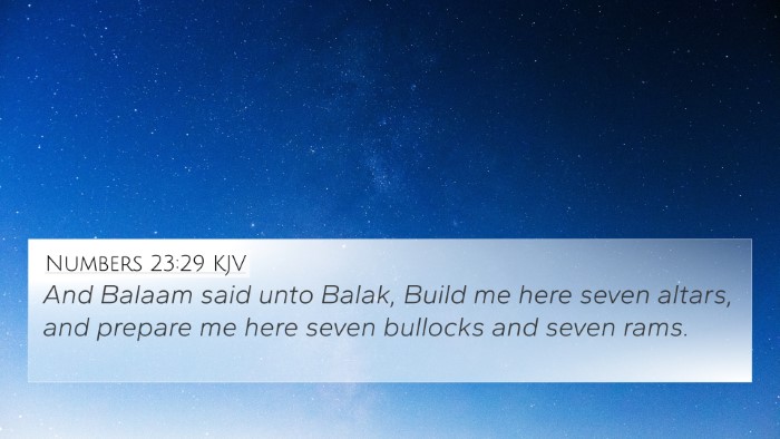 Numbers 23:29 KJV Bible Verse Image