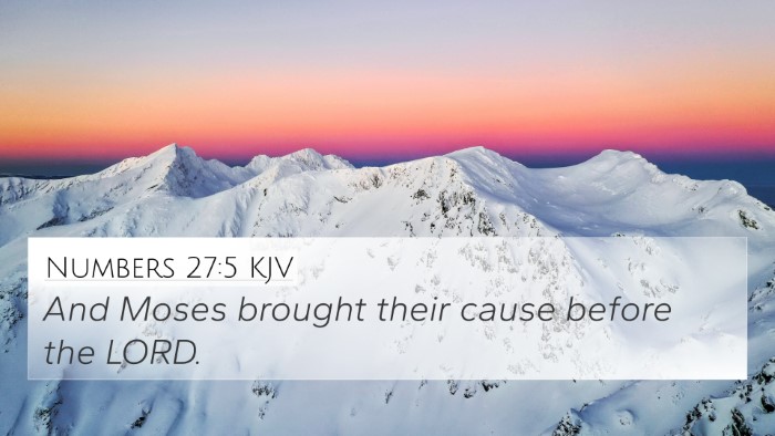 Numbers 27:5 KJV Bible Verse Image