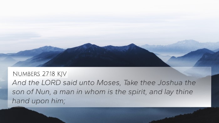 Numbers 27:18 KJV Bible Verse Image