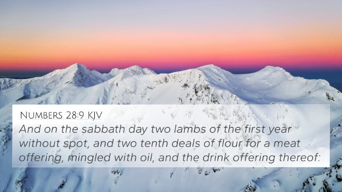 Numbers 28:9 KJV Bible Verse Image