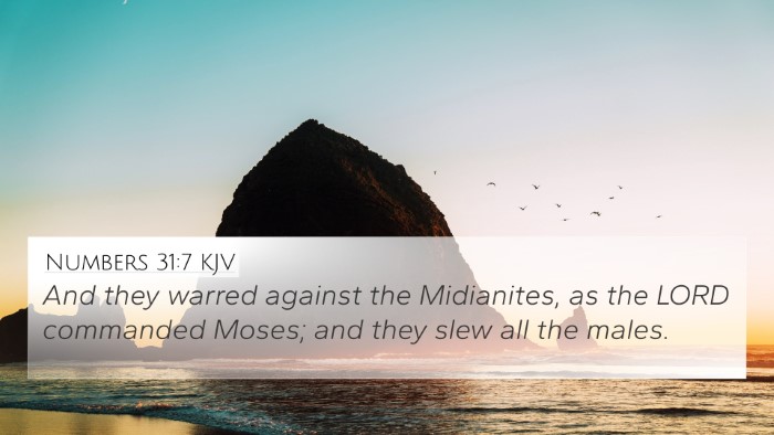 Numbers 31:7 KJV Bible Verse Image