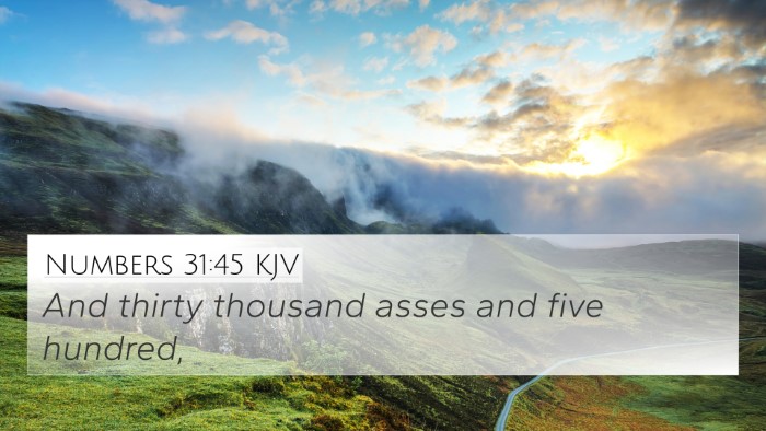 Numbers 31:45 KJV Bible Verse Image