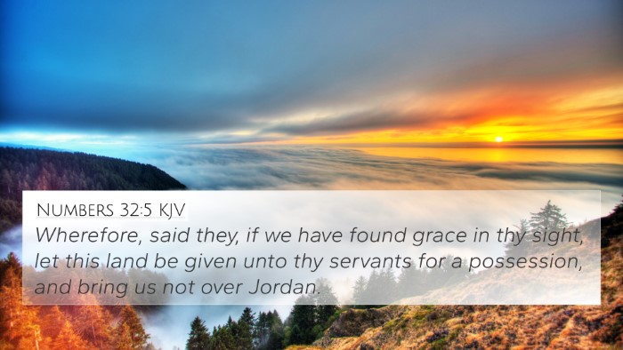 Numbers 32:5 KJV Bible Verse Image