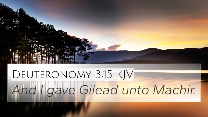 Deuteronomy 3:15 Explained