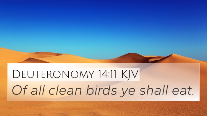 Deuteronomy 14:11 KJV Bible Verse Image