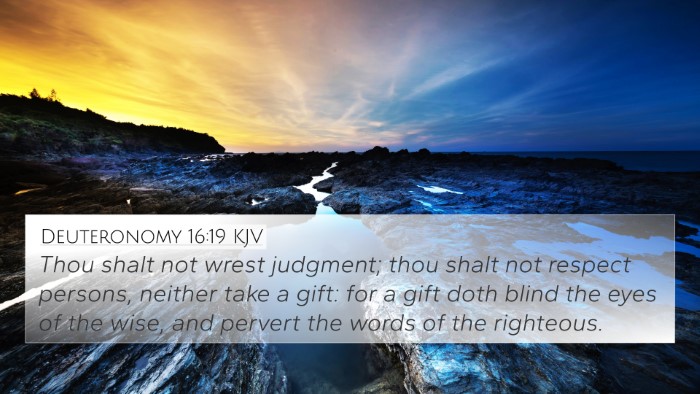 Deuteronomy 16:19 KJV Bible Verse Image
