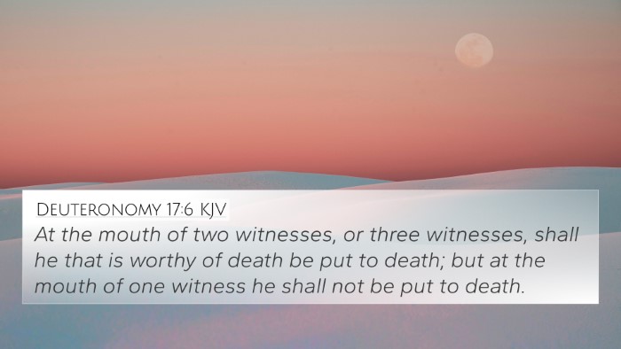 Deuteronomy 17:6 KJV Bible Verse Image