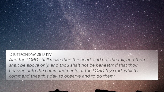 Deuteronomy 28:13 Explained