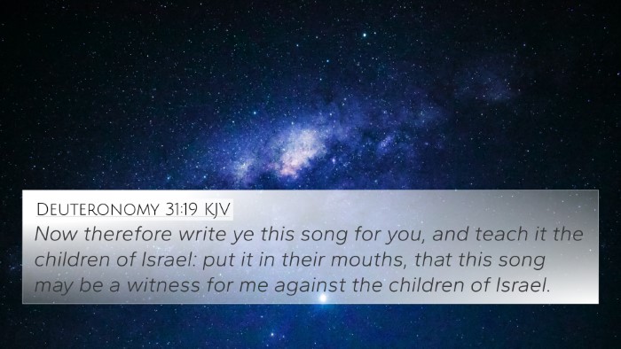 Deuteronomy 31:19 KJV Bible Verse Image
