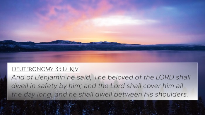 Deuteronomy 33:12 KJV Bible Verse Image