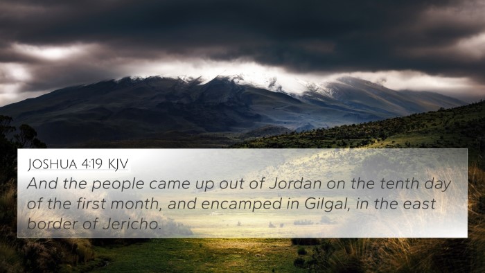 Joshua 4:19 KJV Bible Verse Image