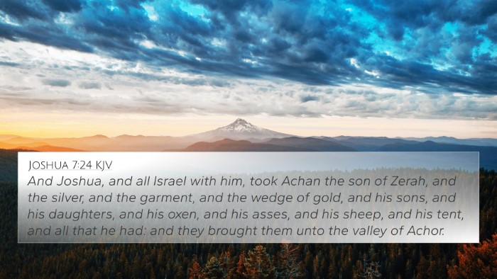 Joshua 7:24 KJV Bible Verse Image