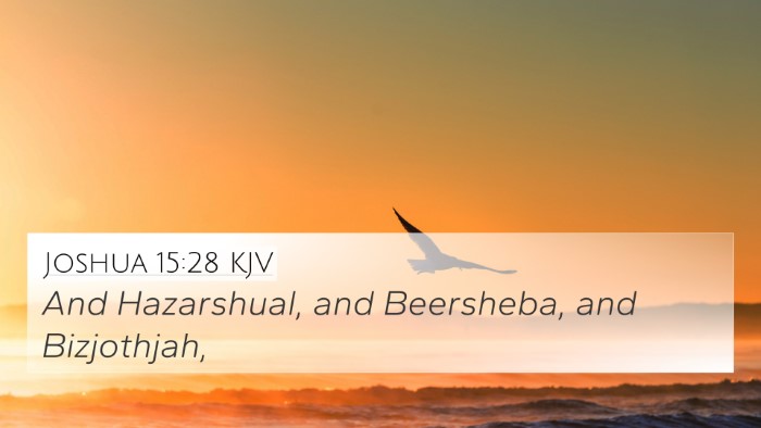 Joshua 15:28 KJV Bible Verse Image