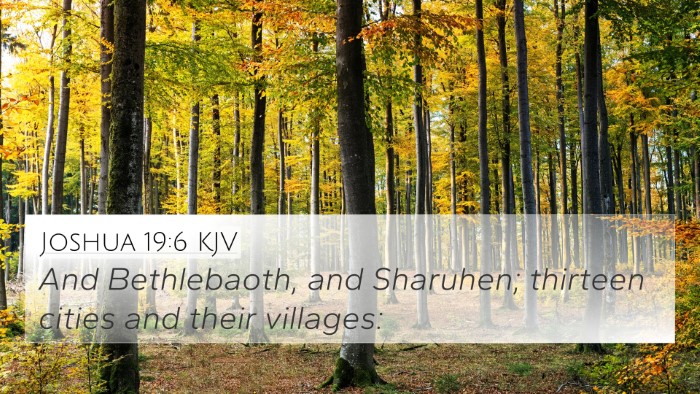 Joshua 19:6 KJV Bible Verse Image