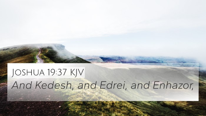Joshua 19:37 KJV Bible Verse Image