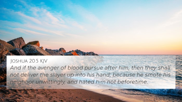 Joshua 20:5 KJV Bible Verse Image