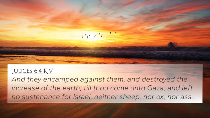 Judges 6:4 KJV Bible Verse Image