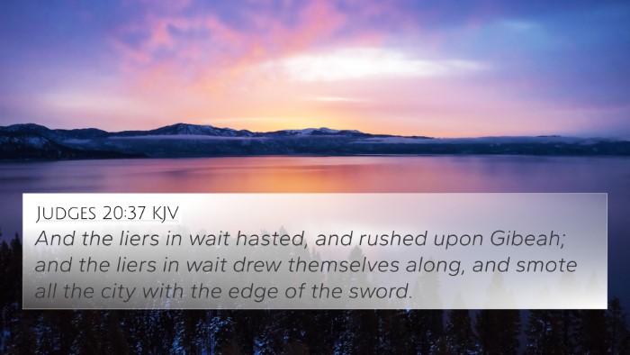 Judges 20:37 KJV Bible Verse Image