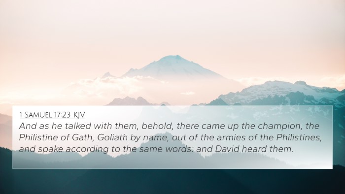 1 Samuel 17:23 Explained